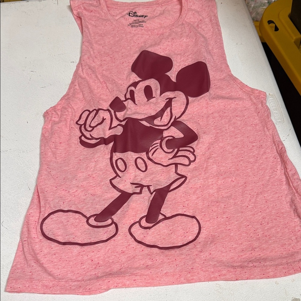 Disney Pink Tank Top with Dark Pink Mickey Graphic